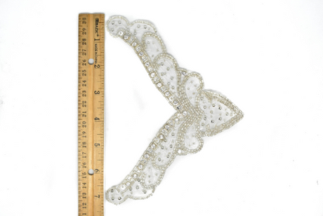Rhinestone Iron-On Applique V-Shape 7.25 x 5.50