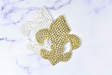 Rhinestone Applique Fleur De Los 3.5 x 4