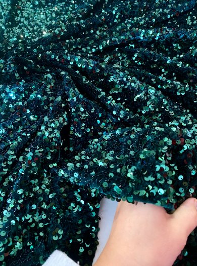 Hunter Green Sequin Velvet