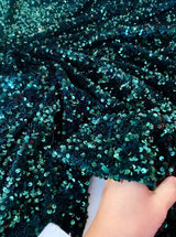Hunter Green Sequin Velvet