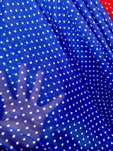 Printed Chiffon Blue Polka Dot