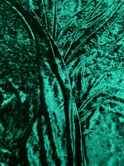 Stretch Crushed Velvet Hunter Green
