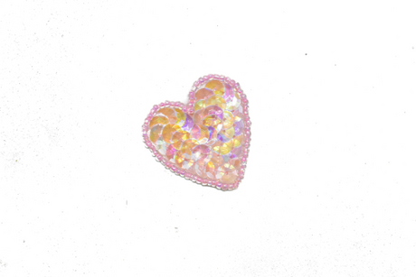 Sequin Heart Applique 1.75" x 1.63"
