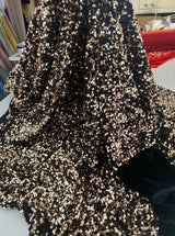 Gold Champagne Sequin on Velvet