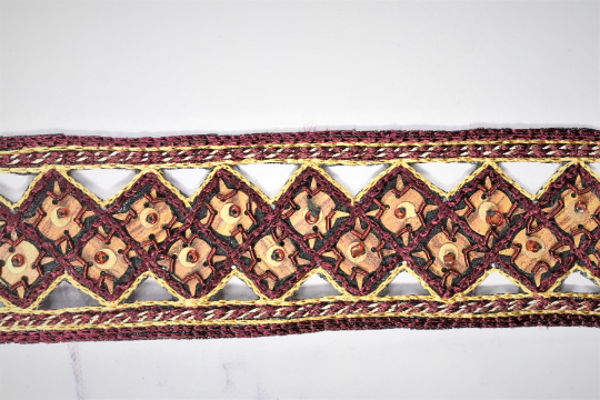 Beaded Rhinestone Floral Trim 1.5"