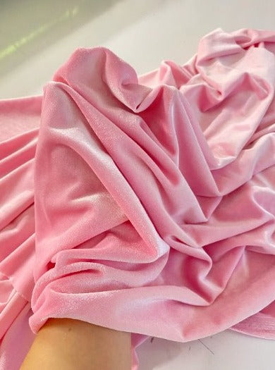 Stretch Velvet Princess Pink