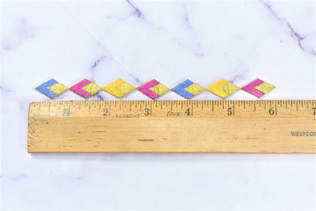 Embroidered Diamond Patch Applique 6 x 0.5