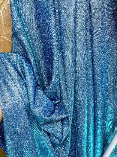 Stretch Metallic Lurex Aqua Blue