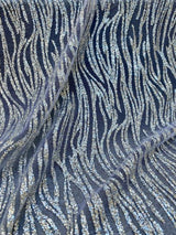 Glitter Lace Silver Wave Design
