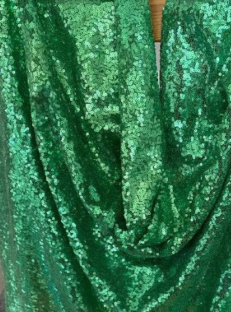Stretch Sequin on Mesh Green