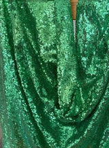 Stretch Sequin on Mesh Green