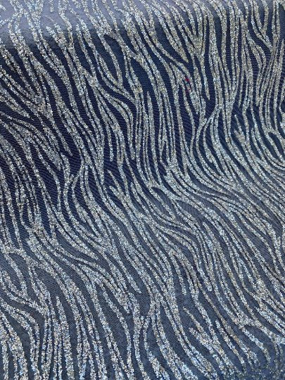 Glitter Lace Silver Wave Design