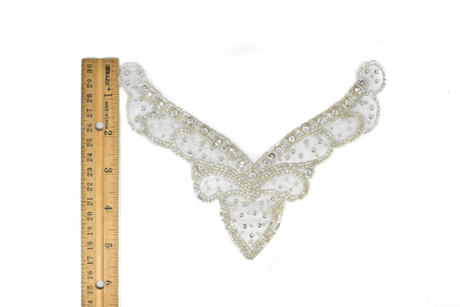 Rhinestone Iron-On Applique V-Shape 7.25 x 5.50