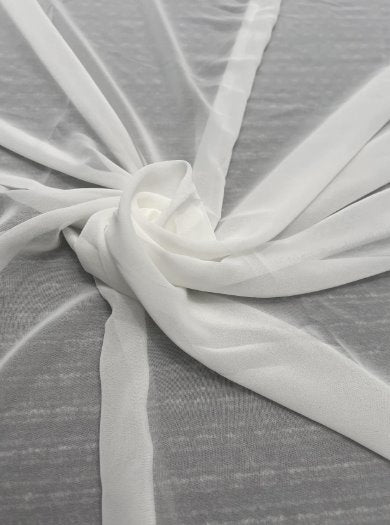 Sheer Polyester Chiffon Off White
