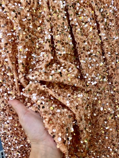 Rose Gold Sequin Velvet