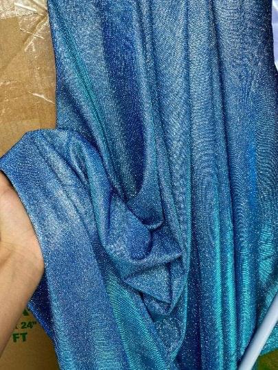 Stretch Metallic Lurex Aqua Blue