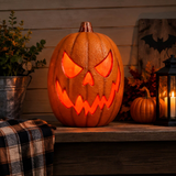 Light Up Jack O Lantern Finned Halloween Football