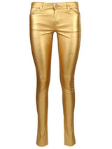 Glossy Gold Stretch Faux Leather