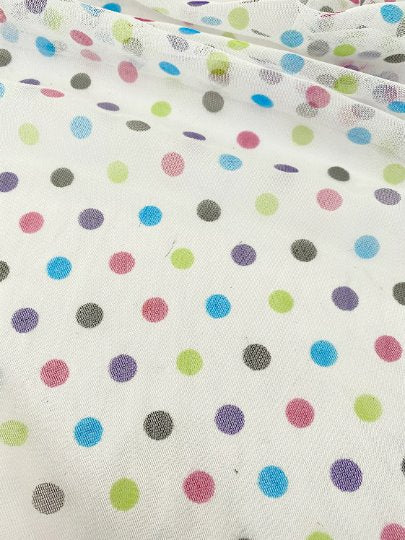 Printed Tulle Multicolor Polka Dot