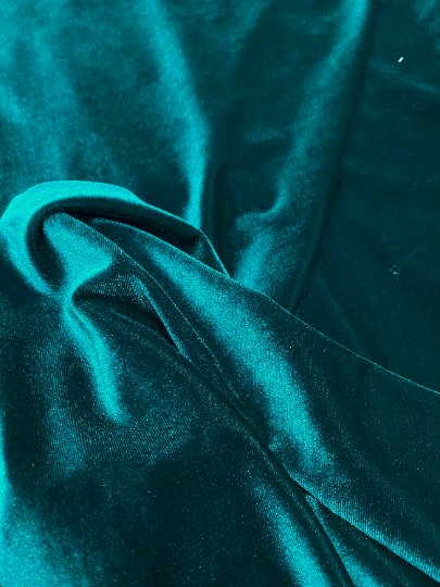 Teal Green Stretch Velvet