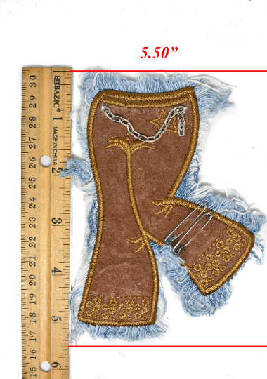 Applique Brown Cowboy Jean 5.50 x 3.50