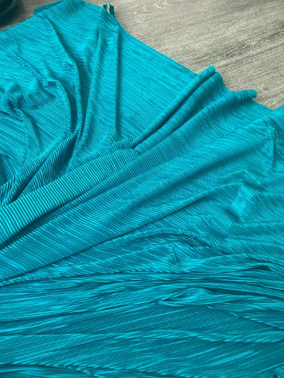 Stretch Knit Pleated Teal