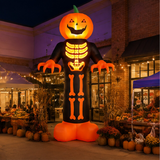 12 ft Inflatable Pumpkin Skeleton Reaper with LED Lights
