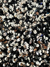 Stretch Sequin on Velvet Silver/Black