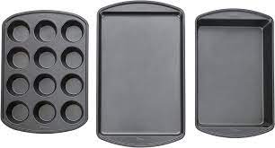 Wilton Perfect Results Muffin, Baking and Oblong Pan Bakeware Set, 3-Piece