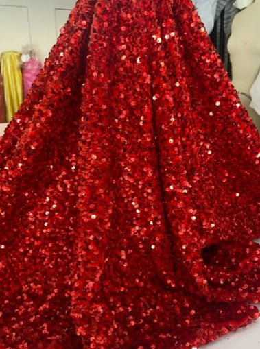 Red Sequin on Velvet