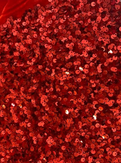 Red Sequin on Velvet
