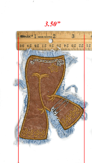Applique Brown Cowboy Jean 5.50 x 3.50
