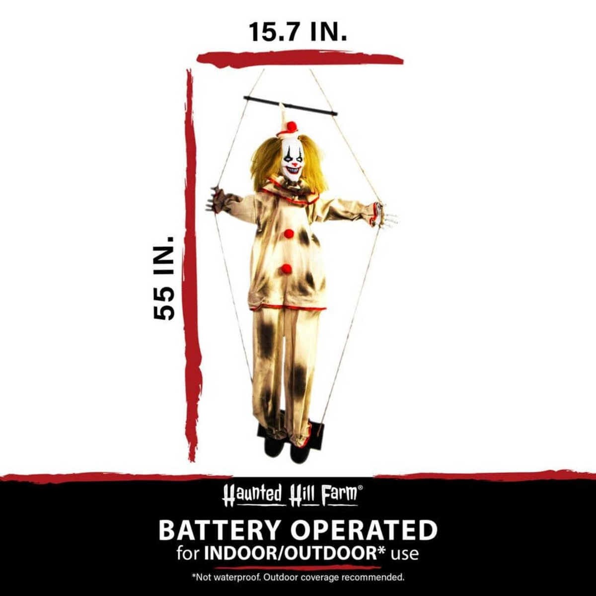 55 Inch Smalls Animated Swinging Clown For Halloween
