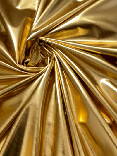 Glossy Gold Stretch Faux Leather