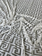 Printed Power Mesh White Geo
