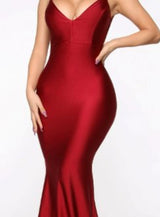 Shiny Nylon Spandex Burgundy