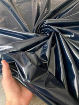 Navy Glossy Stretch Patent Leather Latex