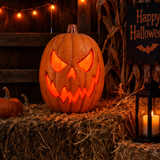 Light Up Jack O Lantern Finned Halloween Football