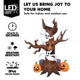 8 FT Halloween Inflatable Scary Tree with Ghosts Pumpkins and Tombstone