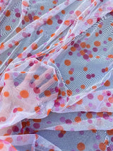 Polka Dot Tulle Pink Orange