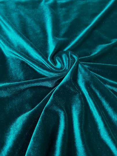 Teal Green Stretch Velvet