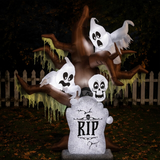8 Ft Airblown Inflatable Tombstone Haunted Ghost Tree