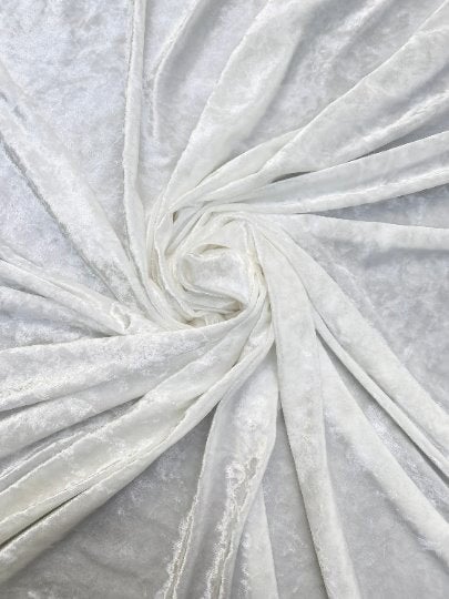 Stretch Crushed Velvet White
