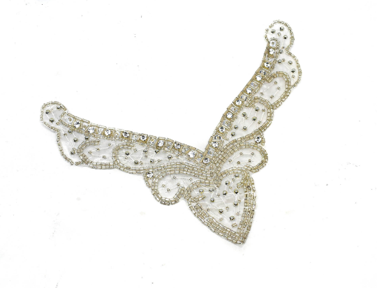 Rhinestone Iron-On Applique V-Shape 7.25 x 5.50