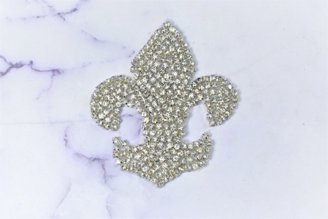 Rhinestone Applique Fleur De Los 3.5 x 4