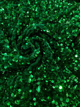 Stretch Sequin on Velvet Emerald Green