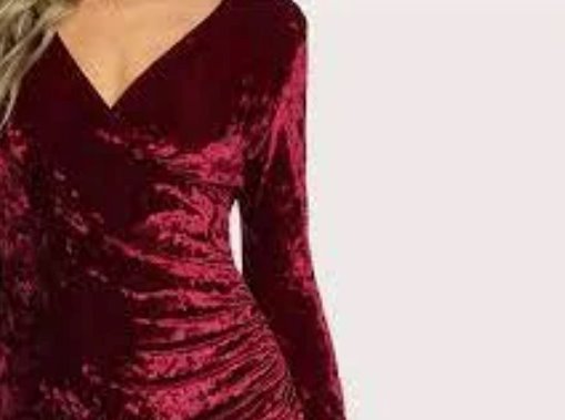 Stretch Crushed Velvet Burgundy