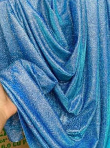 Stretch Metallic Lurex Aqua Blue
