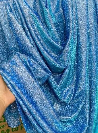 Stretch Metallic Lurex Aqua Blue