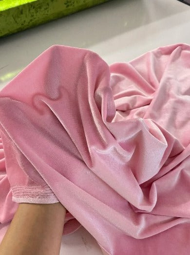Stretch Velvet Princess Pink
